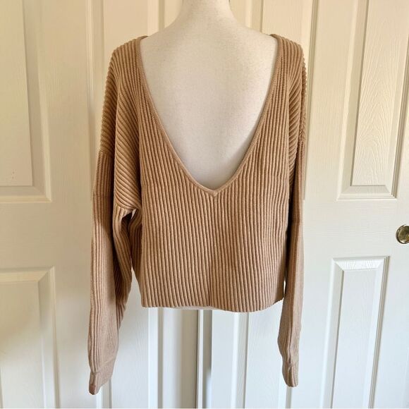 Lunya Cozy Cotton Silk Reversible Pullover in Tranquil Tan Medium MSRP $258 - Picture 7 of 11